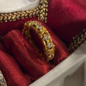 Gold & CZs ring new Size 9 unisex